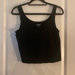 (NWOT) Wild Fable Black Scalloped Trim Crop Top Camisole, Size Xtra Large